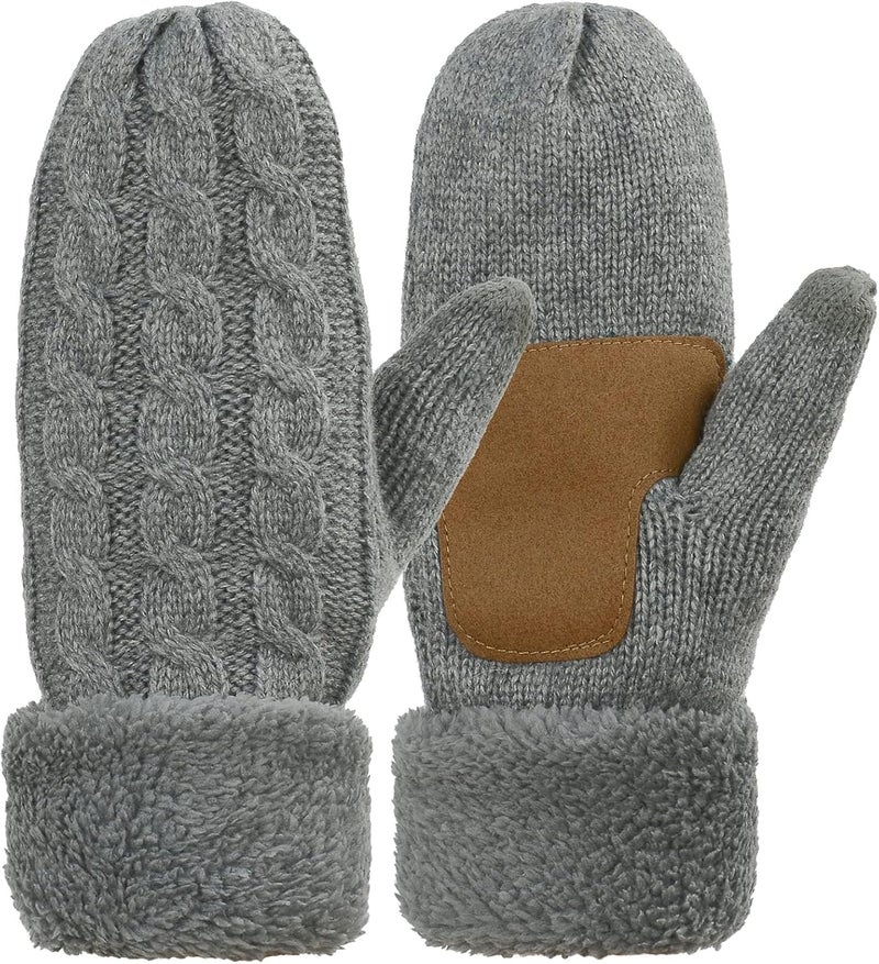 Zando Winter Warm Mittens for Women - Thick Knitted Gloves with Soft Lining - Cold Weather Accessories & Gifts - Image 1